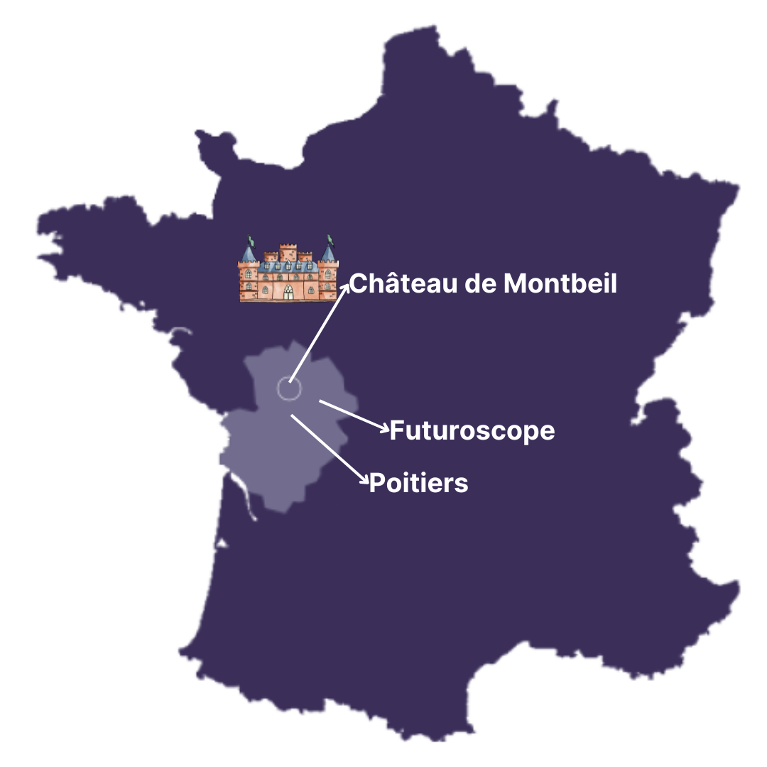 Carte d'accès au château de Montbeil près de Poitiers (86)